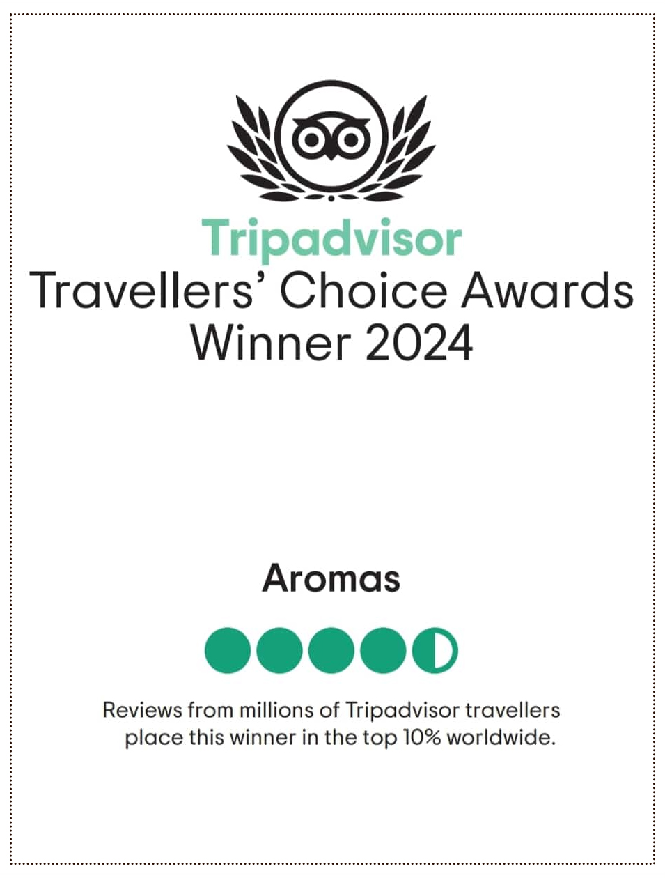 TripAdvisor - Traveller's choice awards winner 2024